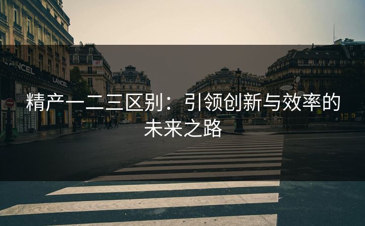 精产一二三区别：引领创新与效率的未来之路