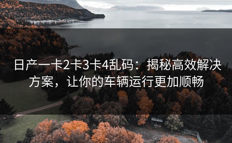 日产一卡2卡3卡4乱码：揭秘高效解决方案，让你的车辆运行更加顺畅